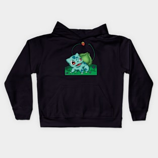 B-saur loves strawberries Kids Hoodie